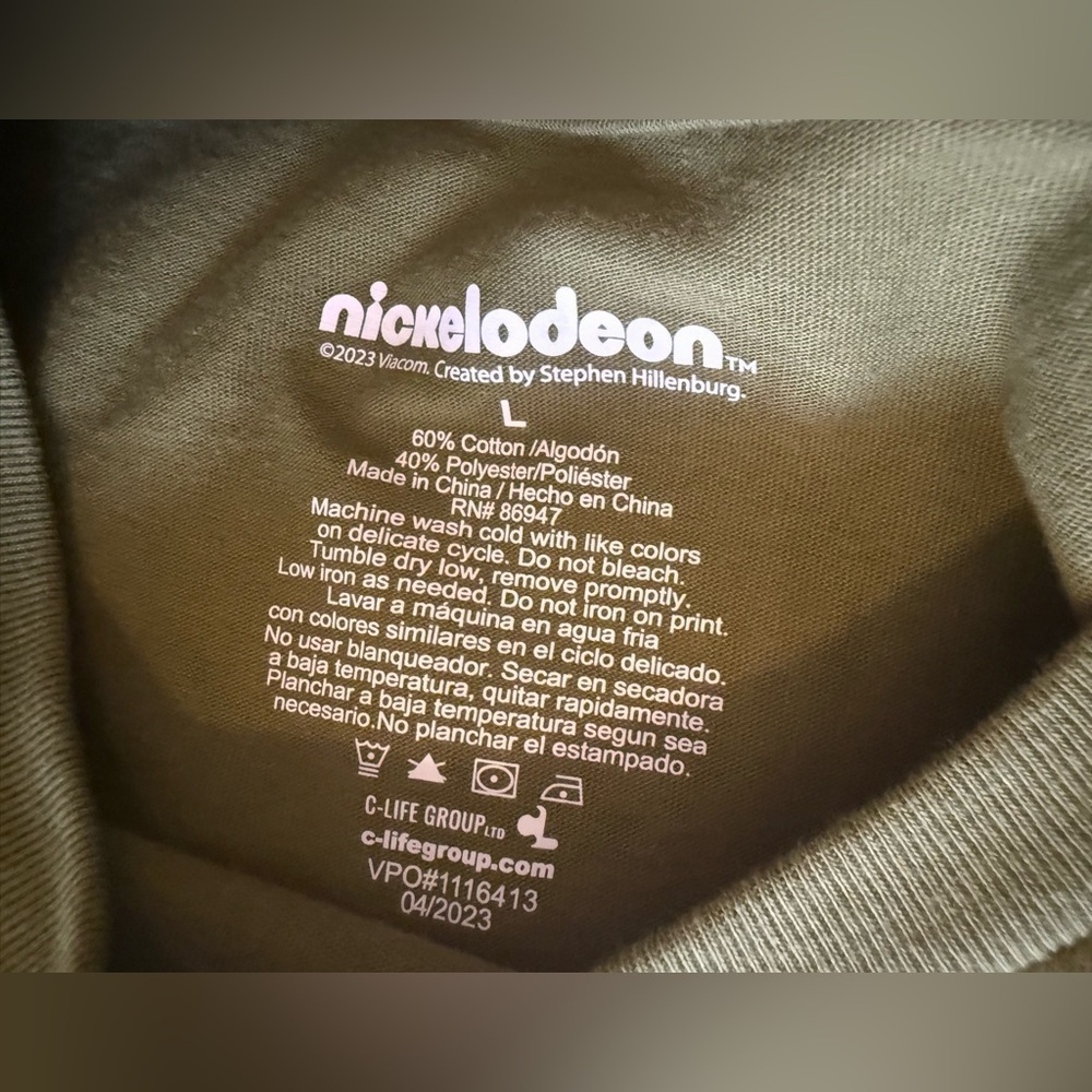 SpongeBob and Patrick caveman long sleeve shirt Nickelodeon size L green - Picture 12 of 13